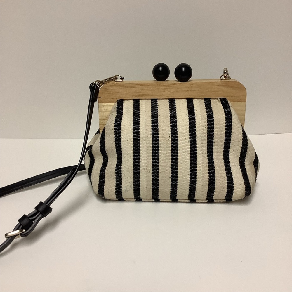 Zara Striped Black and Cream Women's Bag